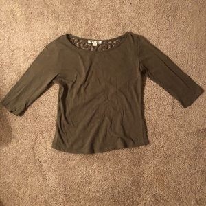 Roxy Green Quarter Sleeve Top